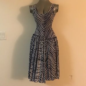 BCBGMaxAzria AsymmetricalStriped Pattern Dress 